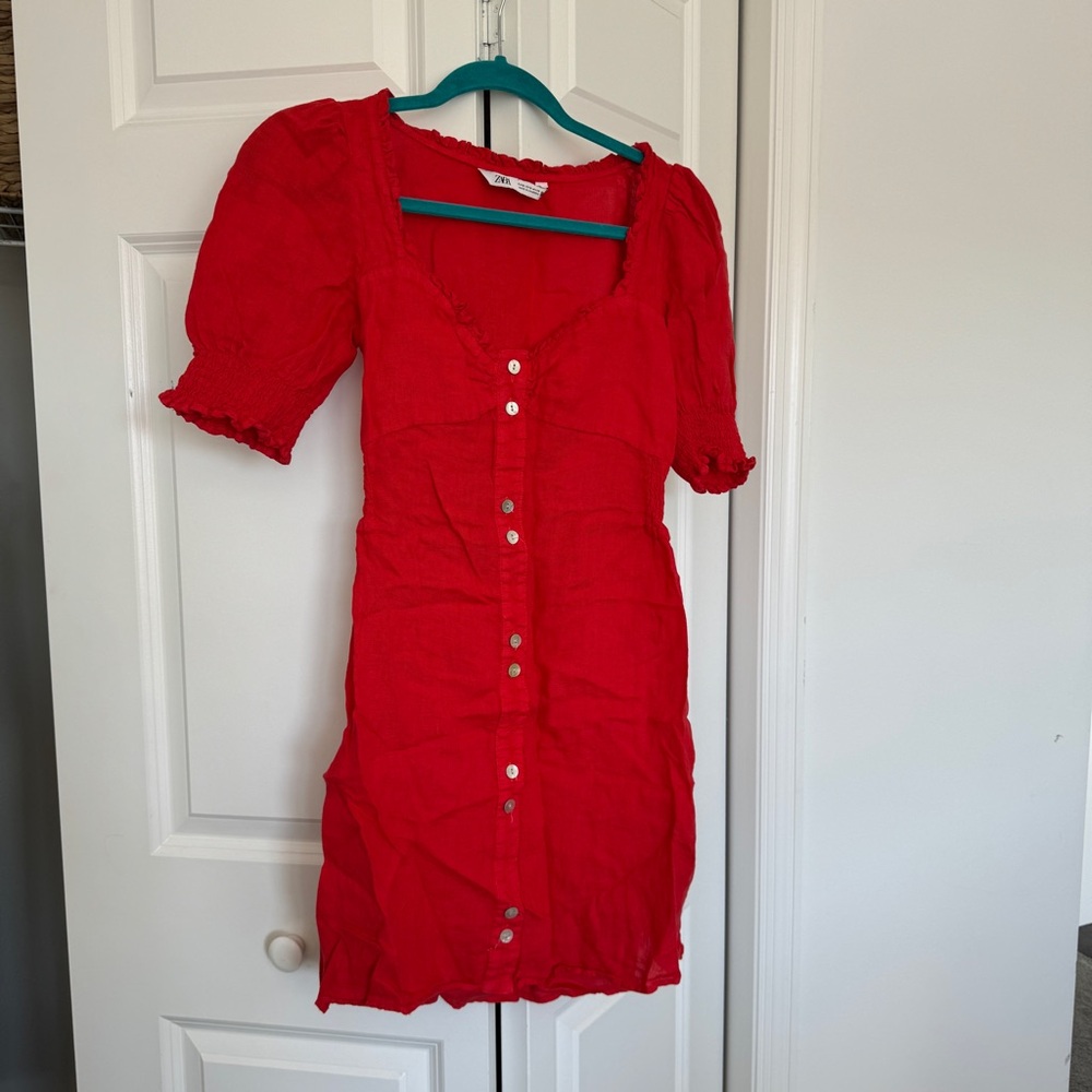 ZARA Red babydoll dress